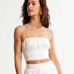White Women's Crop Top Abercrombie and fitch